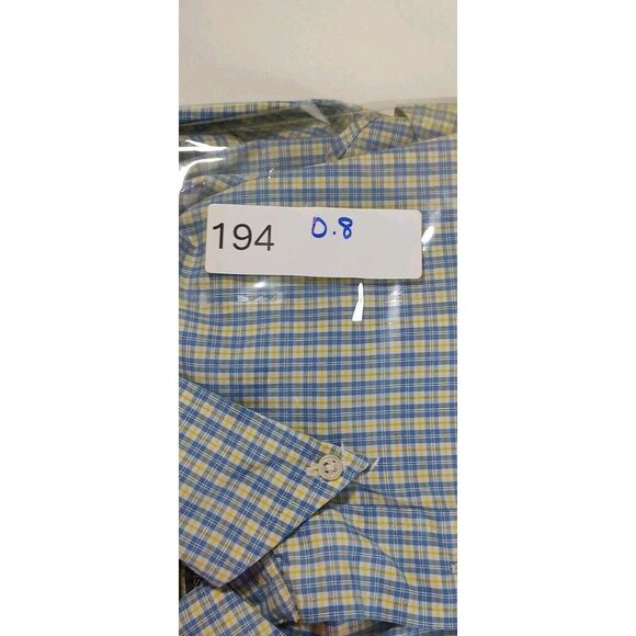 Ralph Lauren Shirt Men Medium Blue Yellow Plaid Short Sleeve Button Down Pony - Picture 8 of 8